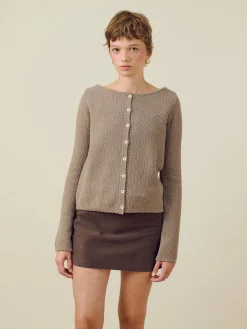 Djerf Avenue Moleskin Mini Skirt Brown Discount