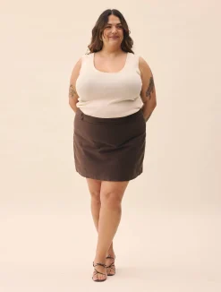 Djerf Avenue Moleskin Mini Skirt Brown Discount