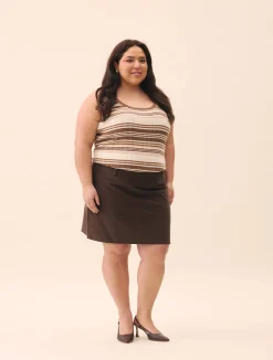 Djerf Avenue Moleskin Mini Skirt Brown Discount