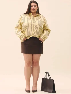 Djerf Avenue Moleskin Mini Skirt Brown Discount