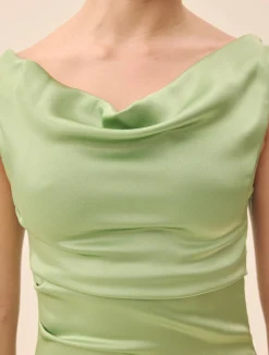 Djerf Avenue Occasion Satin Dress Pistachio Hot