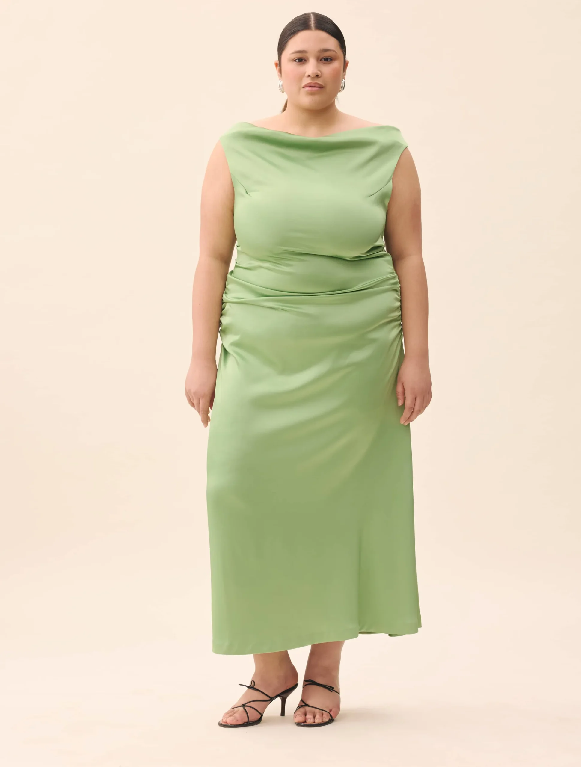 Djerf Avenue Occasion Satin Dress Pistachio Hot