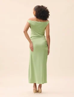 Djerf Avenue Occasion Satin Dress Pistachio Hot