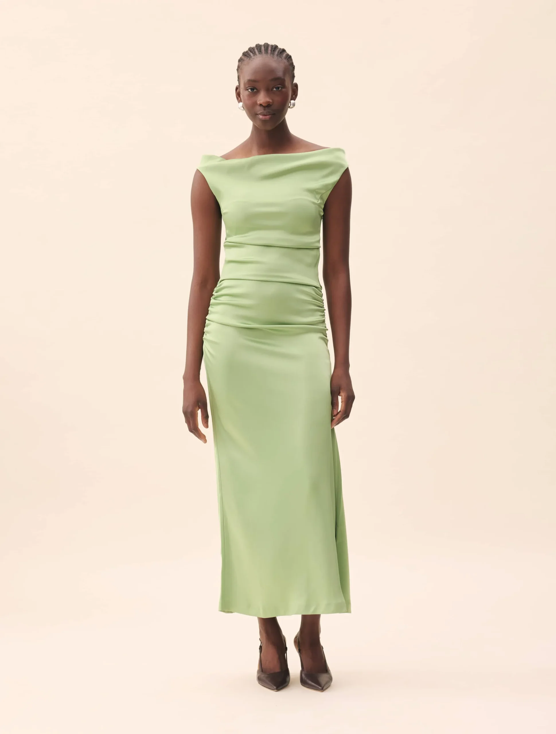 Djerf Avenue Occasion Satin Dress Pistachio Hot