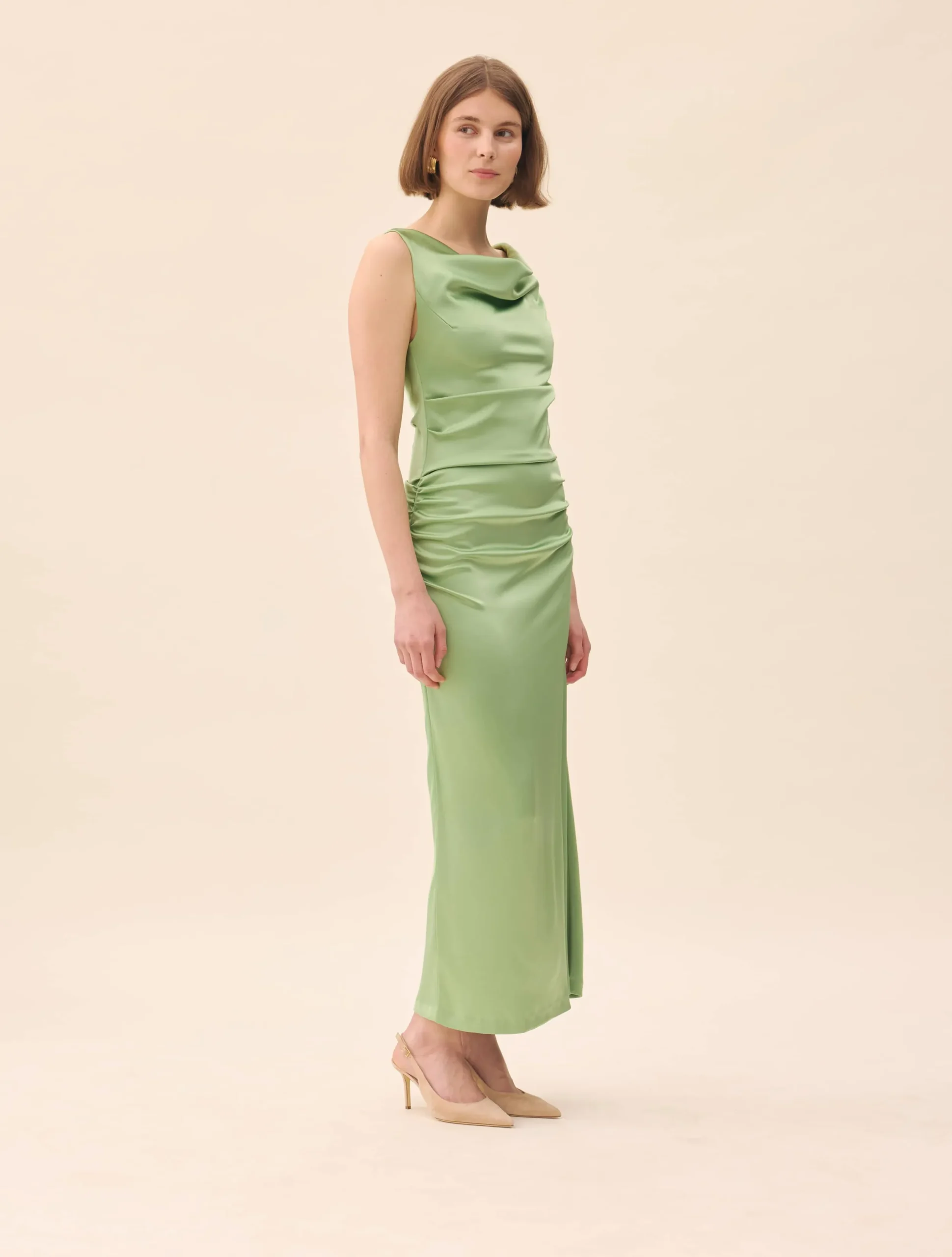 Djerf Avenue Occasion Satin Dress Pistachio Hot