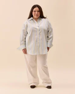 Djerf Avenue Poplin Classic Shirt Slushy Stripe Online