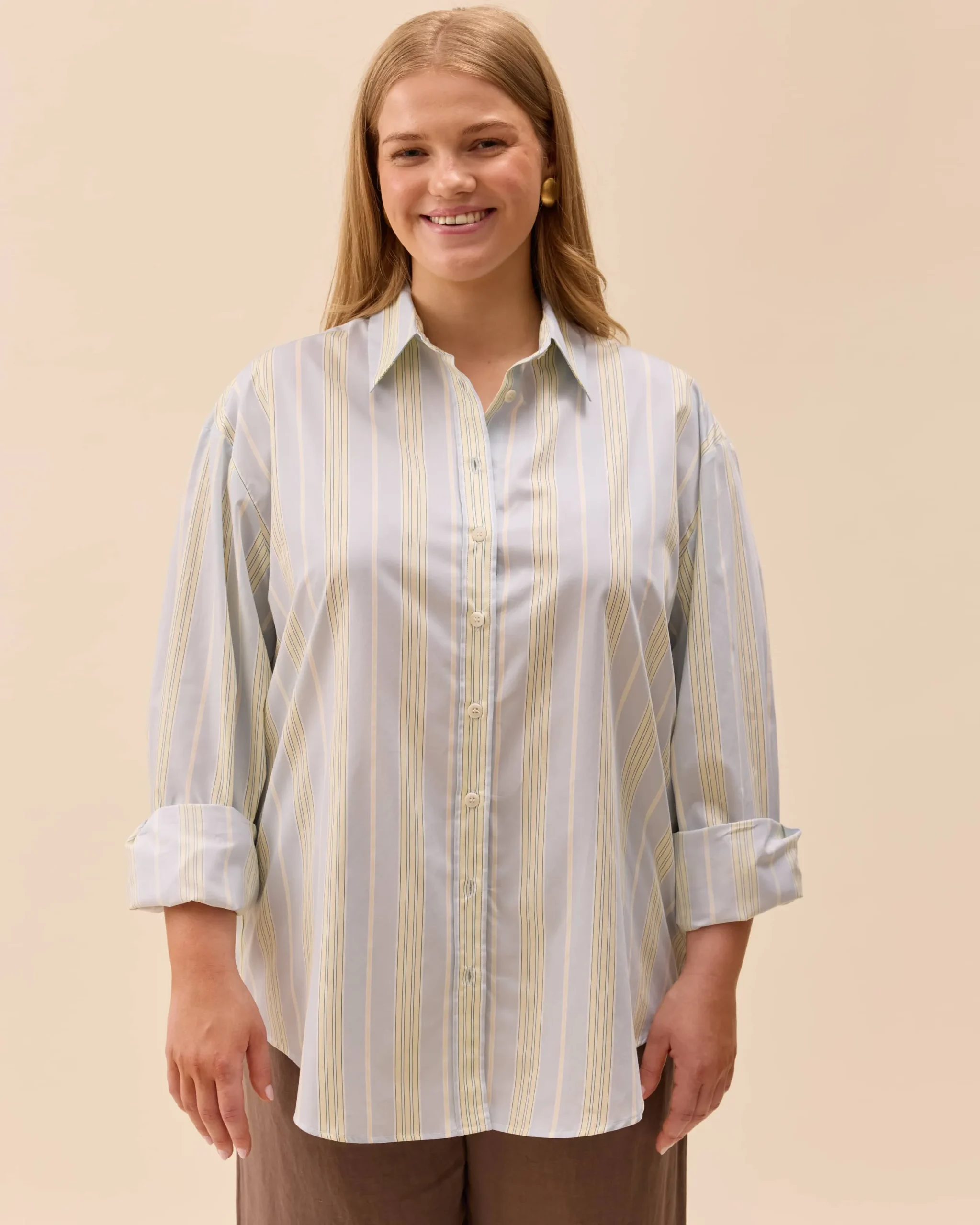 Djerf Avenue Poplin Classic Shirt Slushy Stripe Online