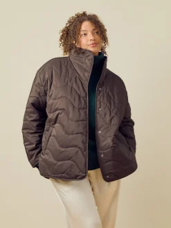 Djerf Avenue Quilted Jacket Espresso New