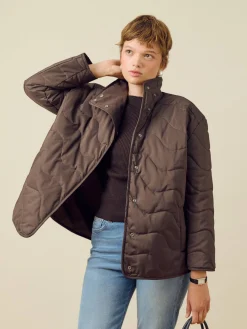 Djerf Avenue Quilted Jacket Espresso New