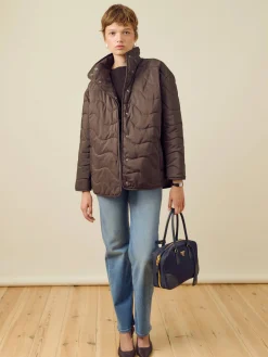 Djerf Avenue Quilted Jacket Espresso New