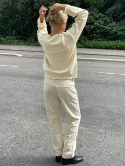 Djerf Avenue Relaxed Jeans Cream Outlet