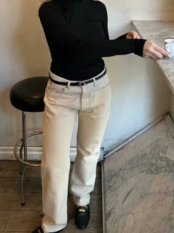 Djerf Avenue Relaxed Jeans Cream Outlet