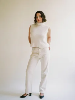Djerf Avenue Relaxed Jeans Cream Outlet