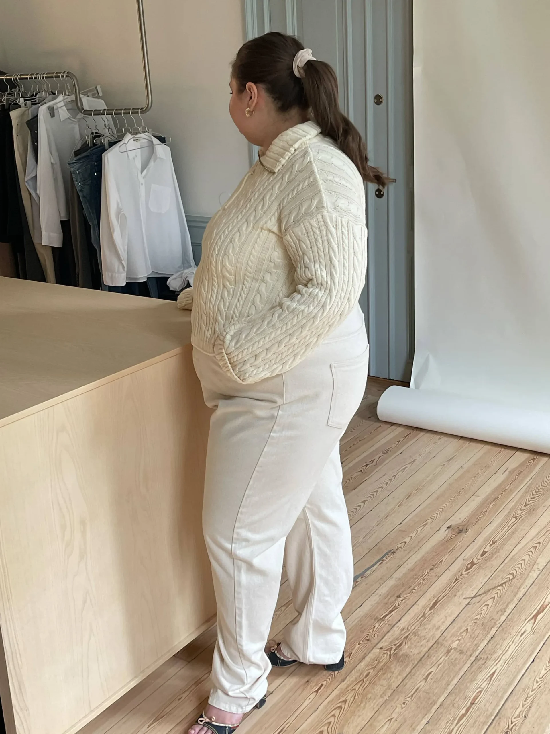 Djerf Avenue Relaxed Jeans Cream Outlet