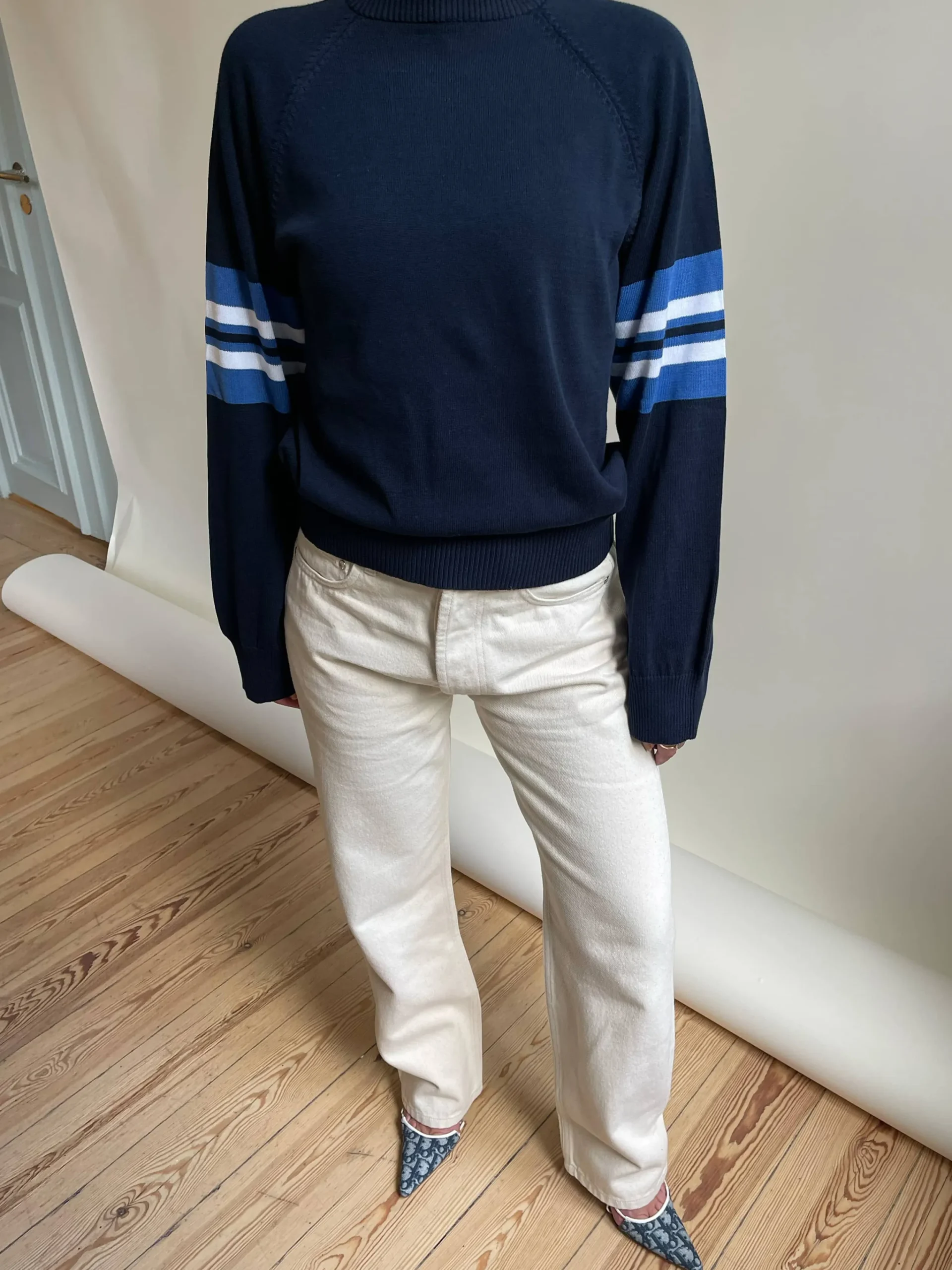Djerf Avenue Relaxed Jeans Cream Outlet
