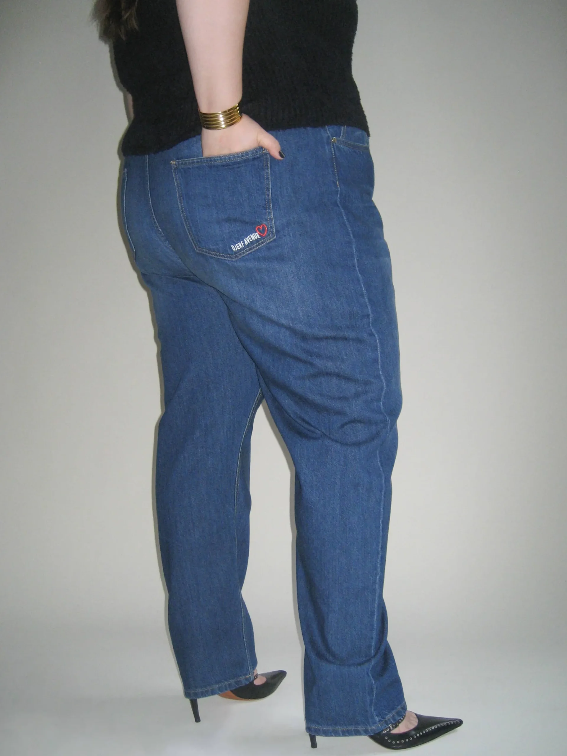 Djerf Avenue Relaxed Jeans Dark Blue Outlet