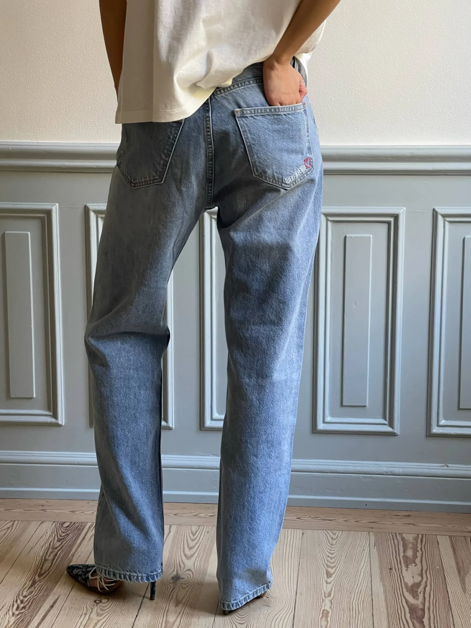 Djerf Avenue Relaxed Jeans Washed Blue - Tall