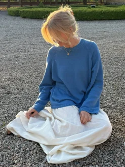 Djerf Avenue Roundneck Sweater Sky Blue Discount