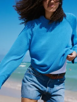 Djerf Avenue Roundneck Sweater Sky Blue Discount