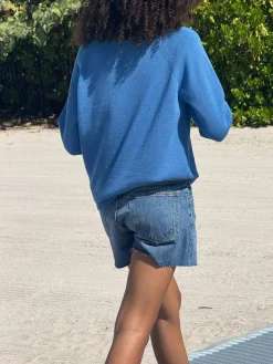 Djerf Avenue Roundneck Sweater Sky Blue Discount