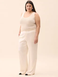 Djerf Avenue Satin Pants Ivory