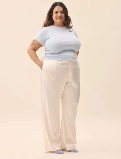 Djerf Avenue Satin Pants Ivory
