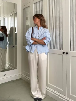 Djerf Avenue Satin Pants Ivory