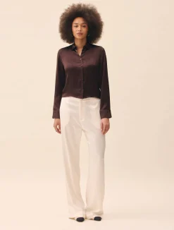 Djerf Avenue Satin Pants Ivory