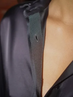 Djerf Avenue Satin Shirt Anthracite Outlet