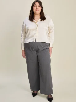 Djerf Avenue Satin Shirt Ivory Outlet