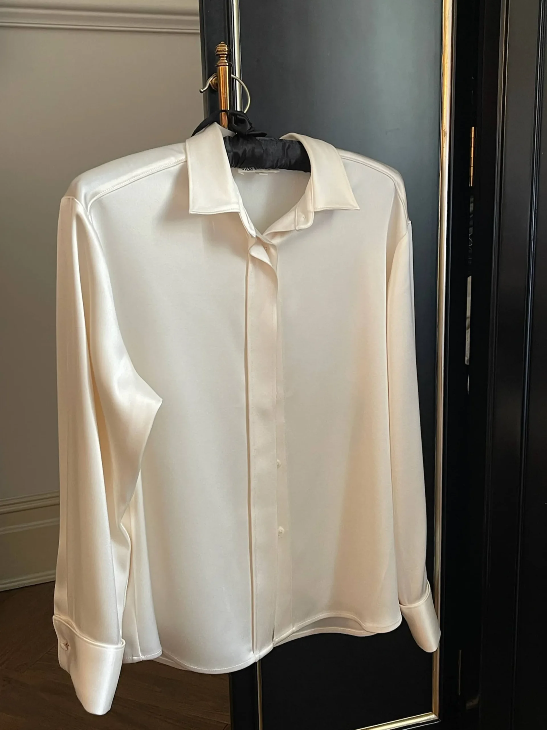 Djerf Avenue Satin Shirt Ivory Outlet
