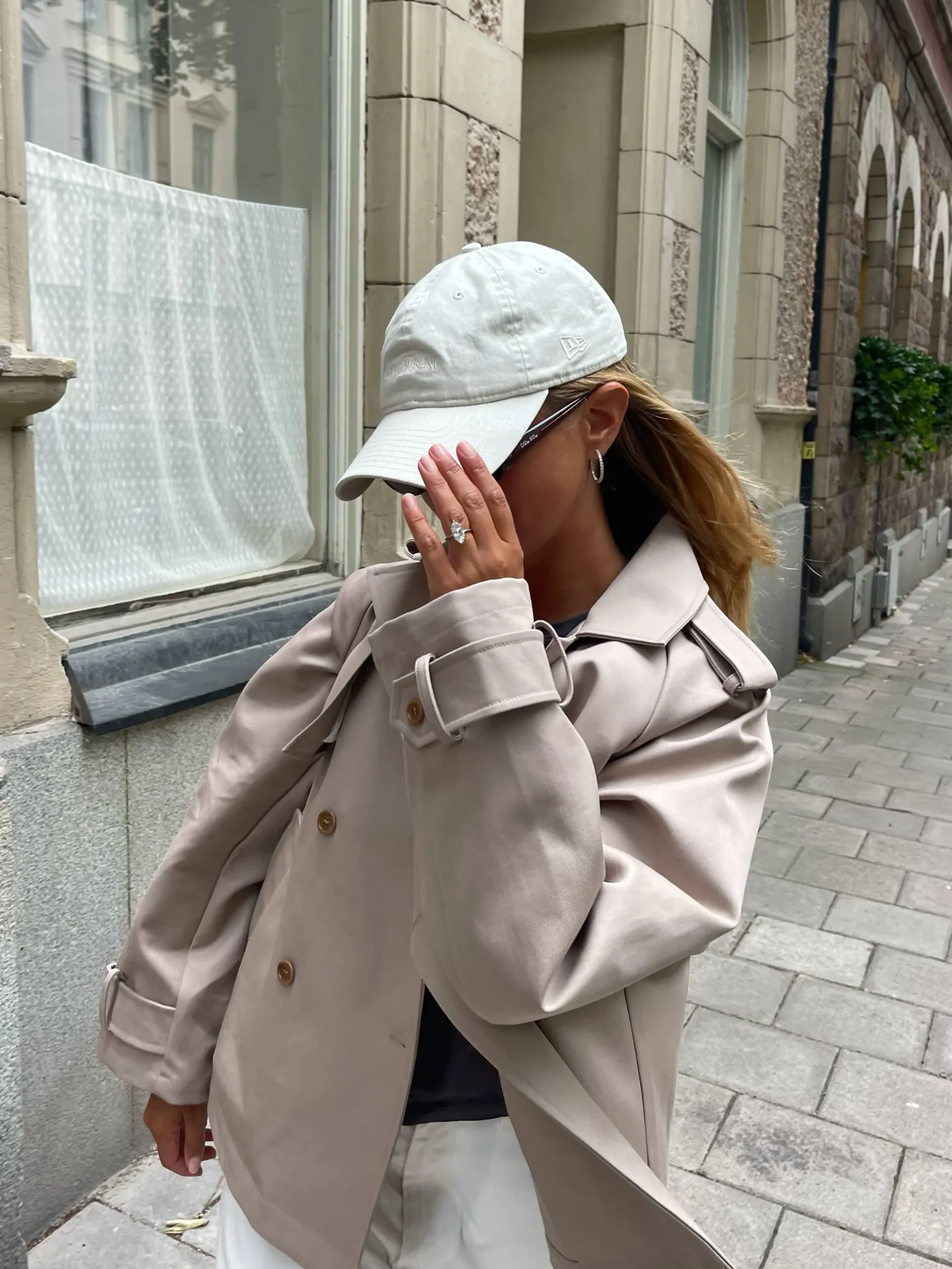 Djerf Avenue Short Trench Coat Sand Best