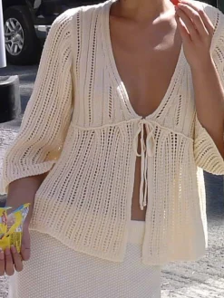 Djerf Avenue Sorella Top Cream Beige Online