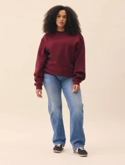 Djerf Avenue Staple Sweatshirt Burgundy Clearance