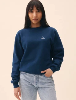 Djerf Avenue Staple Sweatshirt Retro Blue Hot