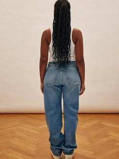 Djerf Avenue Straight Jeans Mid Blue Outlet