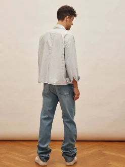 Djerf Avenue Straight Jeans Mid Blue - Tall