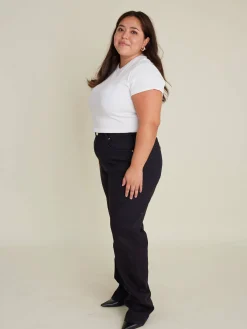 Djerf Avenue Straight Jeans Midnight Black Online