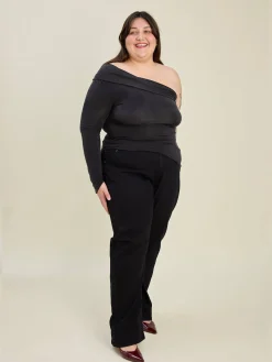 Djerf Avenue Straight Jeans Midnight Black Online
