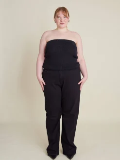 Djerf Avenue Straight Jeans Midnight Black Online