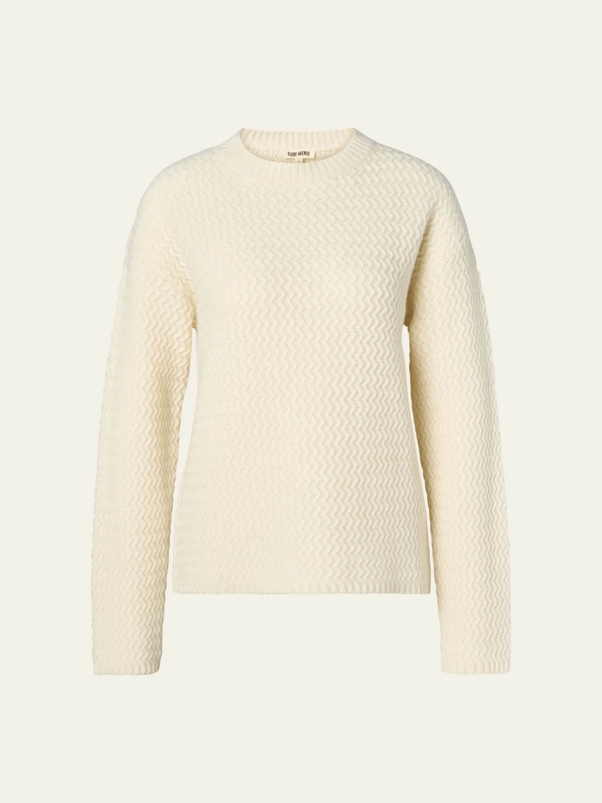 Djerf Avenue Structured Wool Sweater Cream Hot