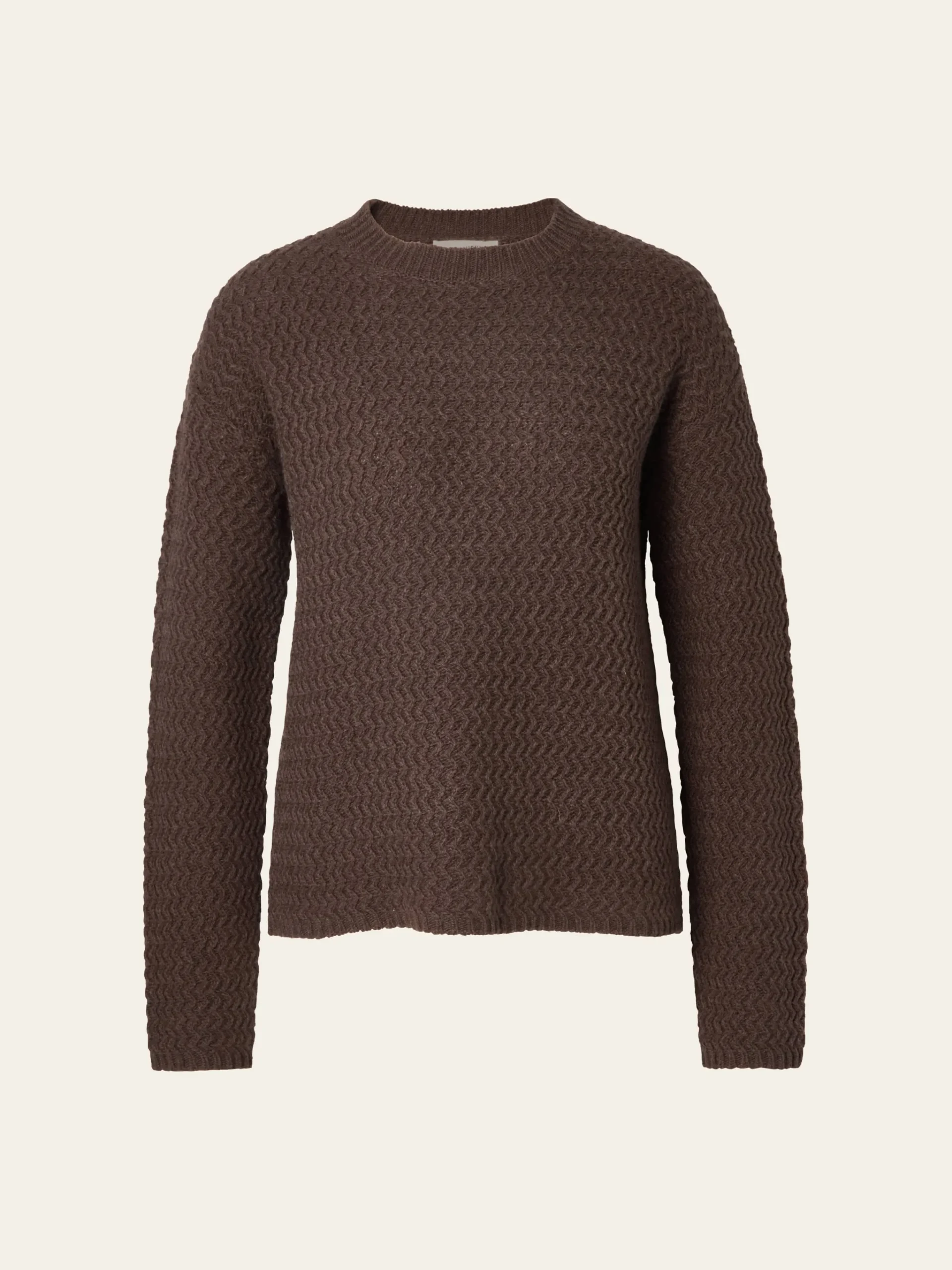 Djerf Avenue Structured Wool Sweater Dark Chocolate