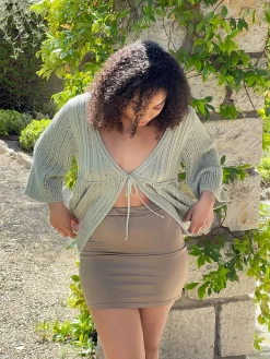 Djerf Avenue Swim Skirt Biscuit