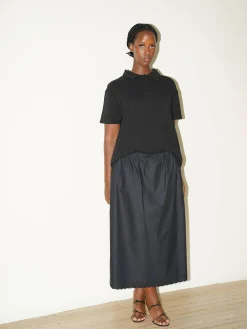 Djerf Avenue Textured Polo Top Black Online