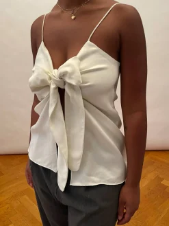 Djerf Avenue Tie Tank Top Cloud Sale