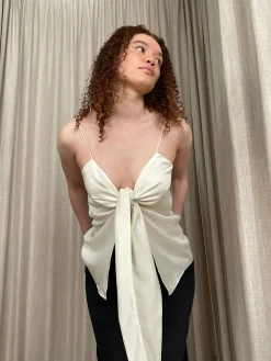 Djerf Avenue Tie Tank Top Cloud Sale