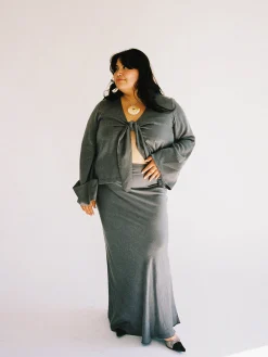 Djerf Avenue Tie Top Long Sleeve Storm Sale