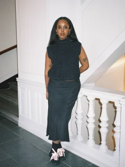 Djerf Avenue Turtleneck Top Black New