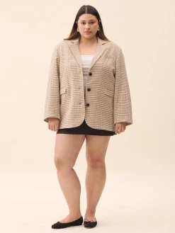 Djerf Avenue Weekend Blazer Checked oat Online