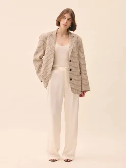 Djerf Avenue Weekend Blazer Checked oat Online